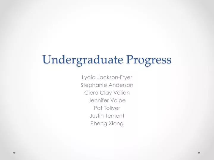 undergraduate progress
