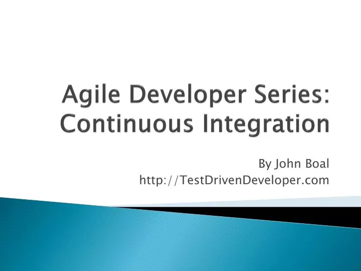 agile developer series continuous integration