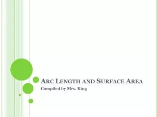 Arc Length and Surface Area