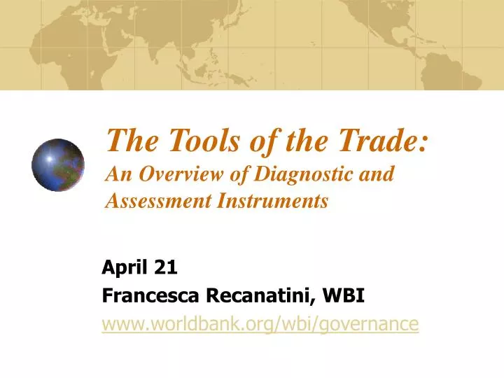 the tools of the trade an overview of diagnostic and assessment instruments