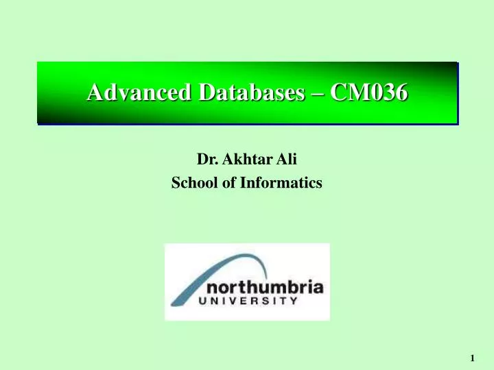 advanced databases cm036