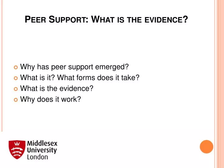 peer support what is the evidence
