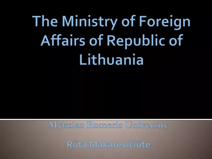 the ministry of foreign affairs of republic of lithuania