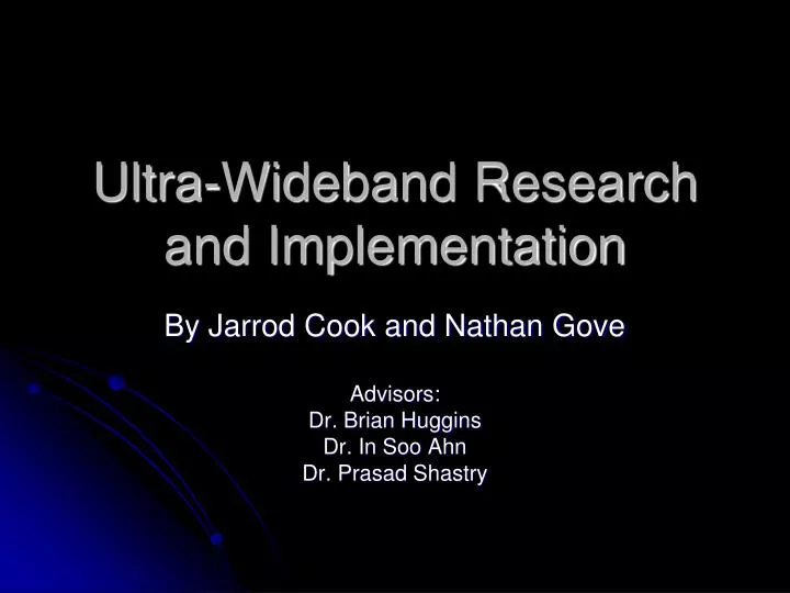 ultra wideband research and implementation