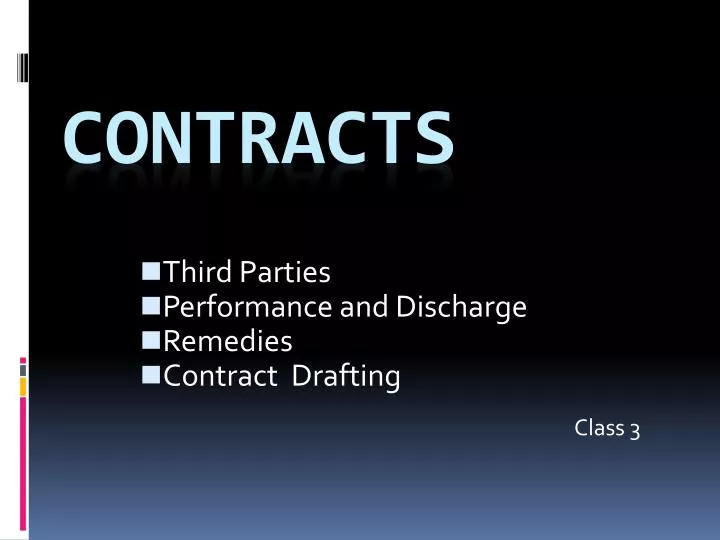 third parties performance and discharge remedies contract drafting class 3