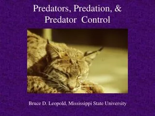 Predators, Predation, &amp; Predator Control