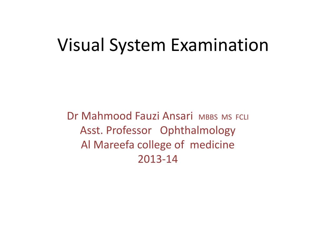 PPT - Visual System Examination PowerPoint Presentation, free download ...