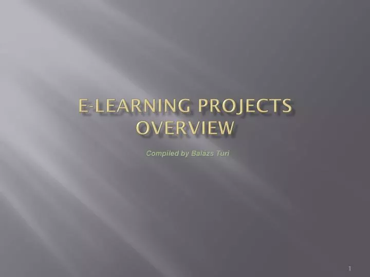 e learning projects overview