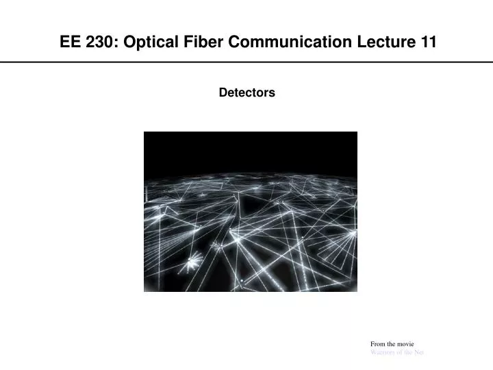 ee 230 optical fiber communication lecture 11