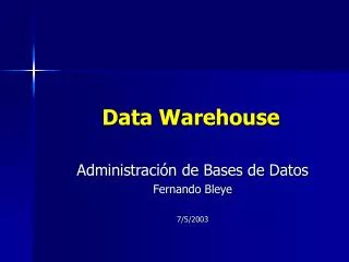data warehouse
