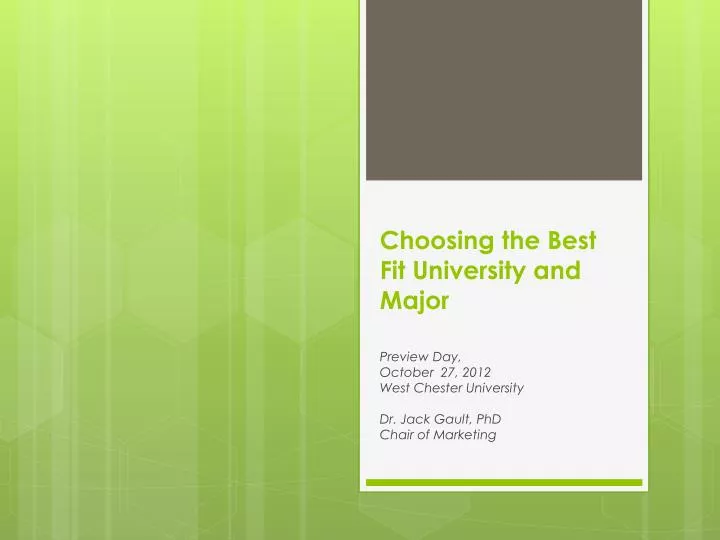 choosing the best fit university and major