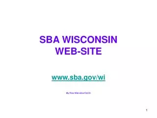SBA WISCONSIN WEB-SITE