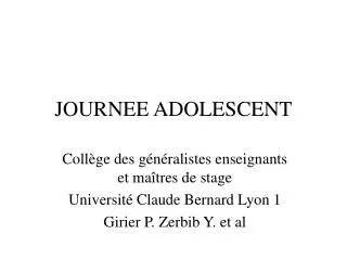 journee adolescent