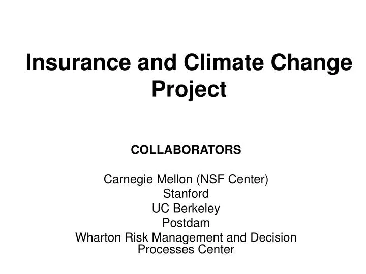 insurance and climate change project