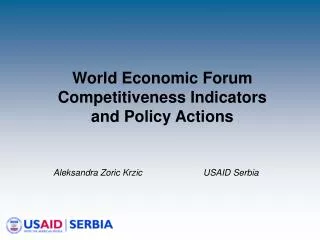 world economic forum competitiveness indicators and policy actions