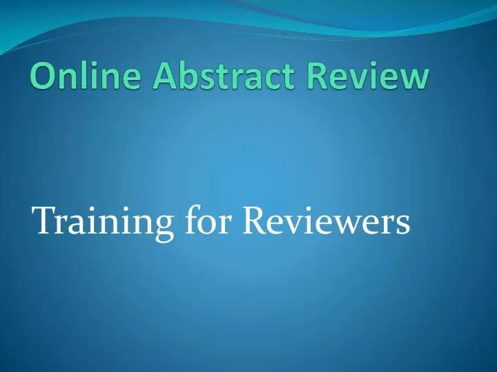 online abstract review
