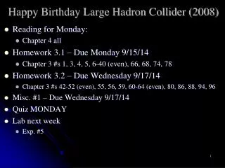 Happy Birthday Large Hadron Collider (2008)