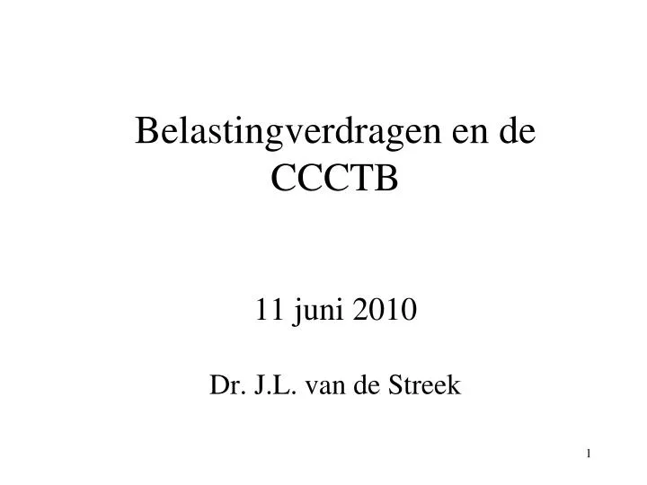belastingverdragen en de ccctb