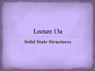 Lecture 13a