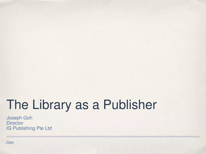 the library as a publisher