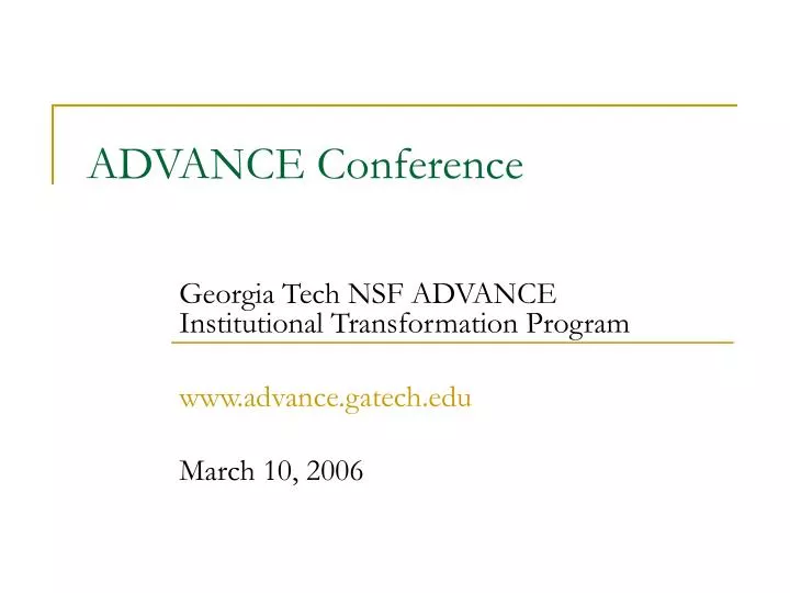 advance conference