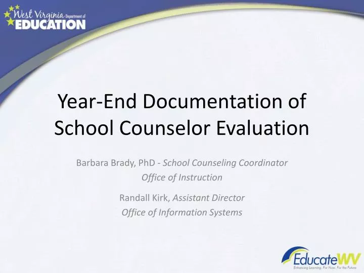 year end documentation of school counselor evaluation