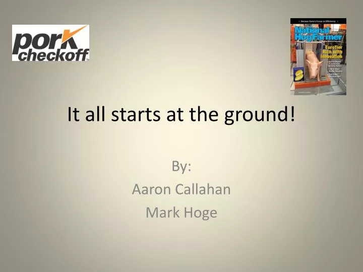 it all starts at the ground