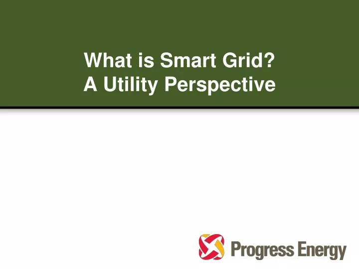 what is smart grid a utility perspective