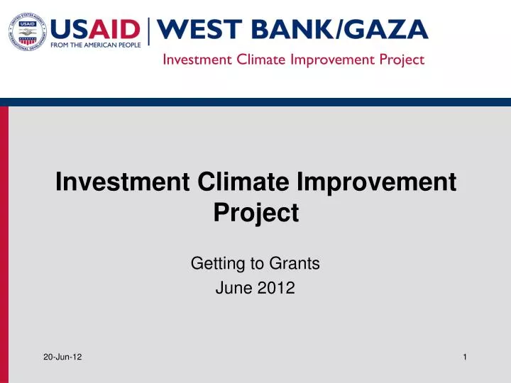 investment climate improvement project