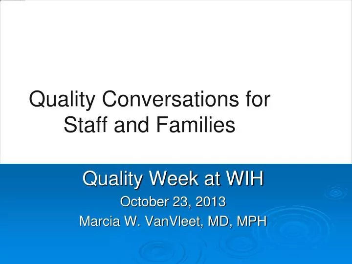 quality conversations for staff and families