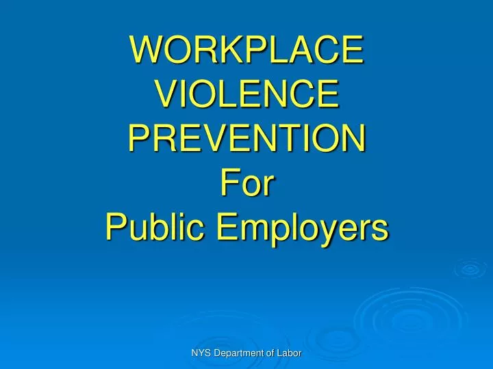 workplace violence prevention for public employers