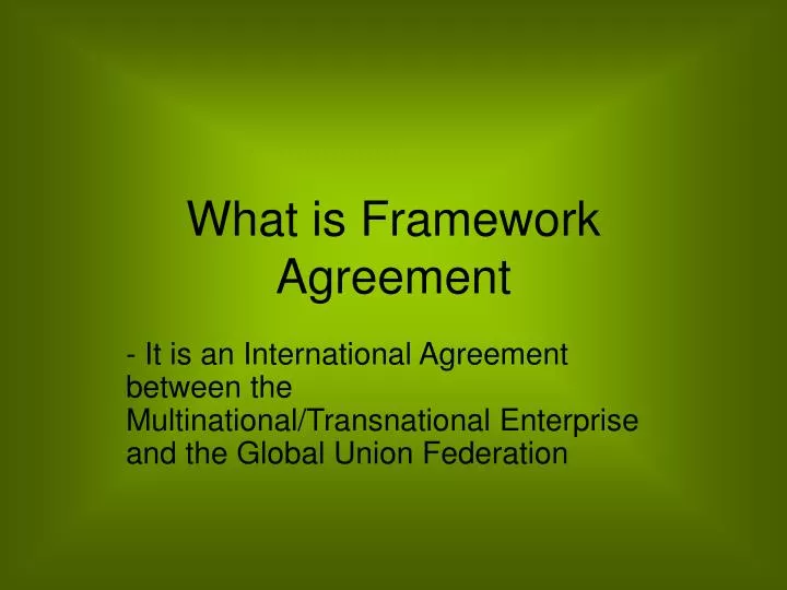 what is framework agreement