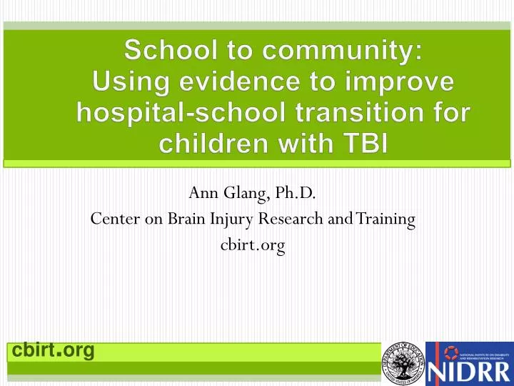 school to community using evidence to improve hospital school transition for children with tbi