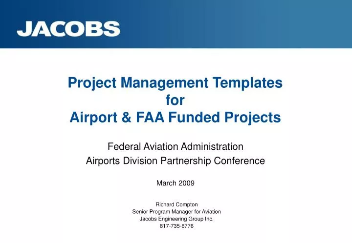 project management templates for airport faa funded projects