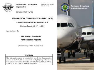 AERONAUTICAL COMMUNICATIONS PANEL (ACP) 21st MEETING OF WORKING GROUP M