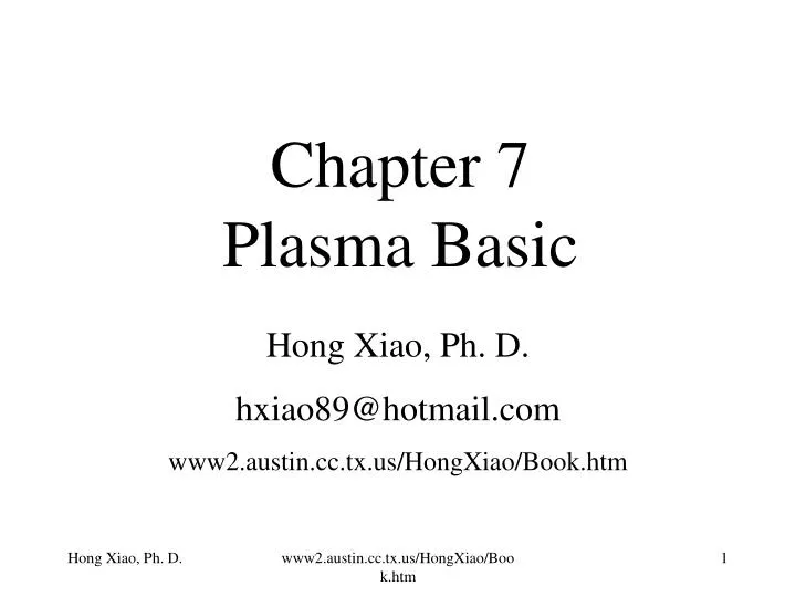 chapter 7 plasma basic