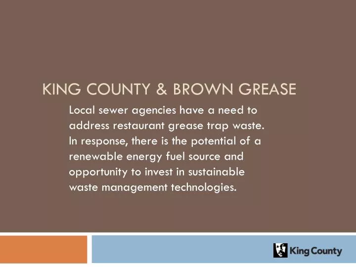 king county brown grease