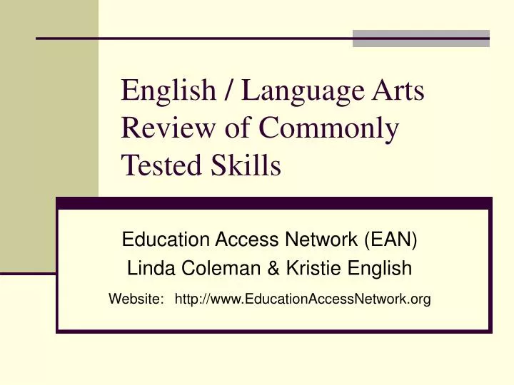 english language arts review of commonly tested skills
