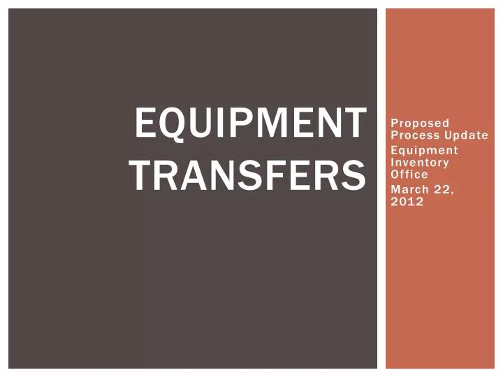 equipment transfers