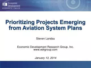 Prioritizing Projects Emerging from Aviation System Plans