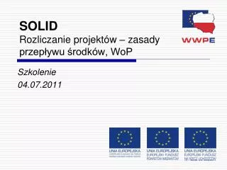 solid rozliczanie projekt w zasady przep ywu rodk w wop