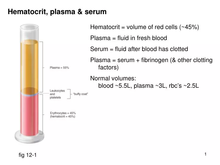 hematocrit plasma serum