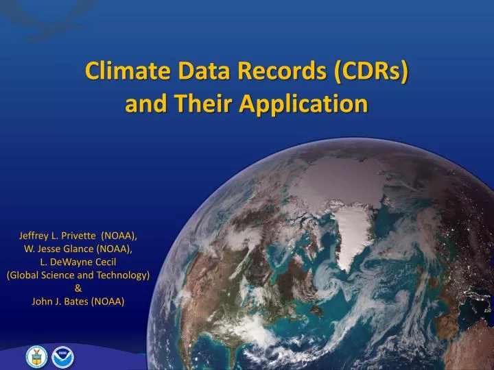 climate data records cdrs and their application