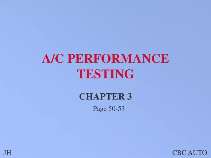 a c performance testing