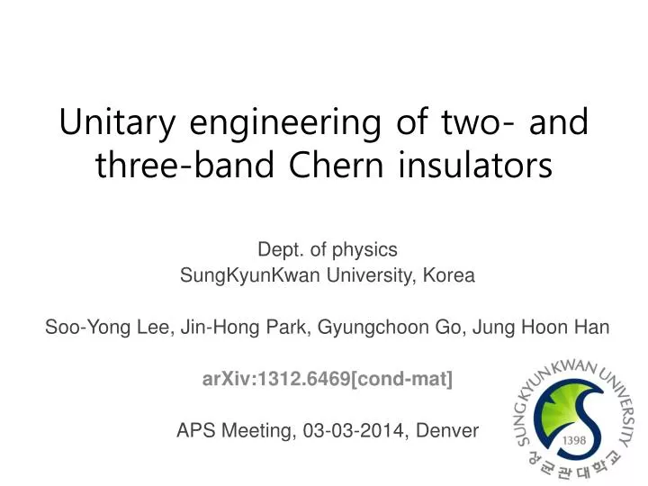 unitary engineering of two and three band chern insulators