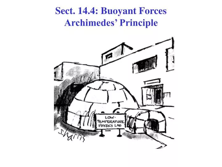 sect 14 4 buoyant forces archimedes principle