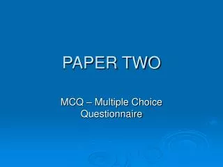 PAPER TWO
