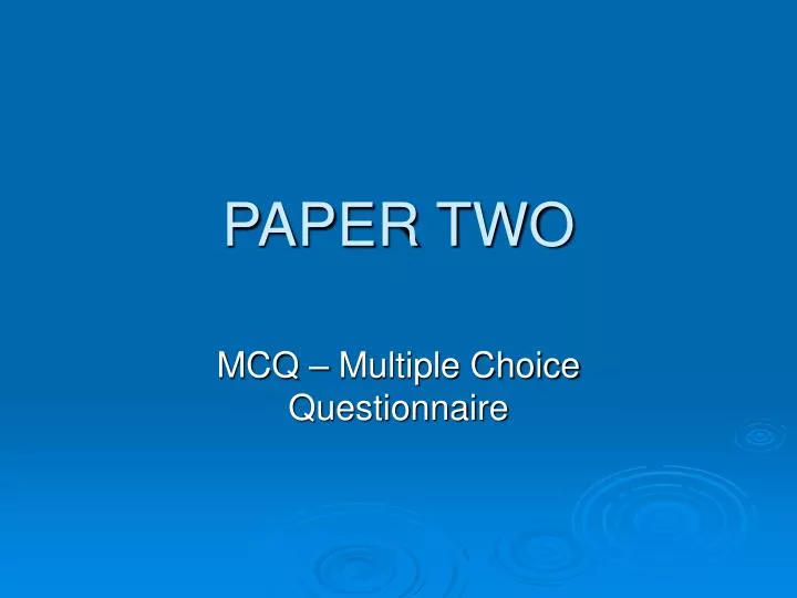 paper two