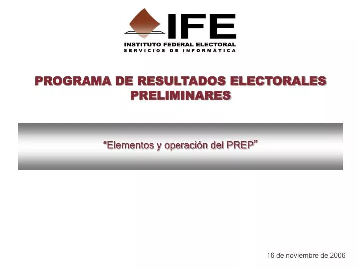 programa de resultados electorales preliminares