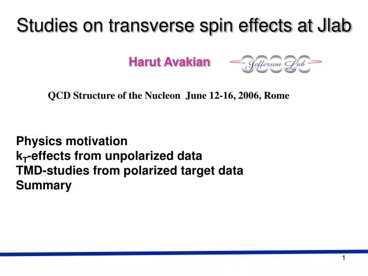 studies on transverse spin effects at jlab